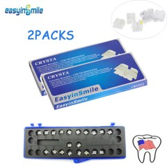 Dental Orthodontic Ceramic Brackets Braces Clear MBT/Roth Slot.022 Hooks 2PACK