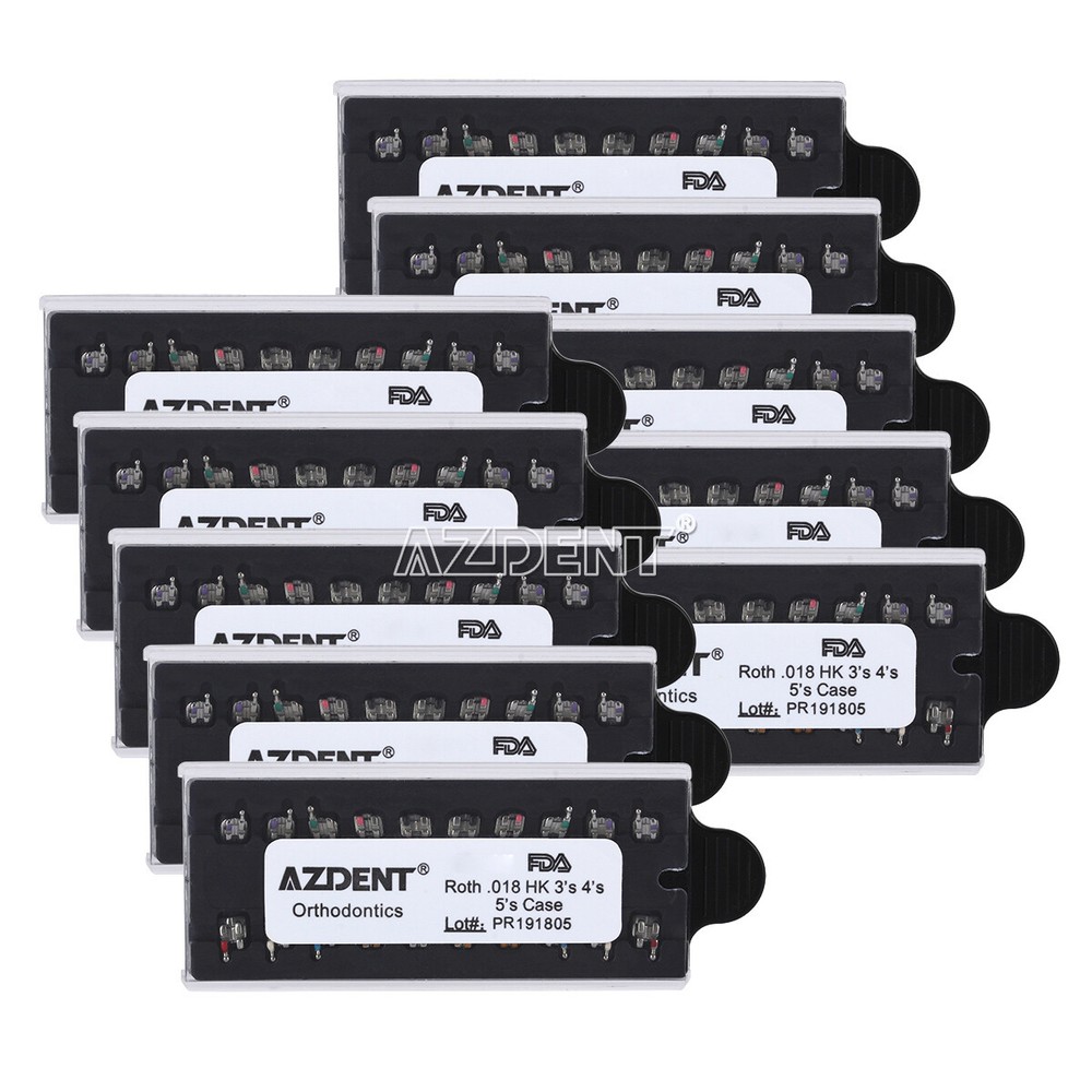 10X Dental Orthodontic Brackets Braces Mini Roth MBT 022/018 Hook3/345 Monoblock