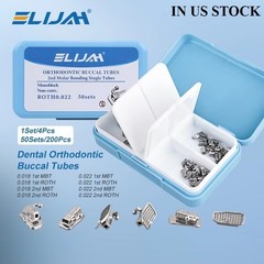50 Sets Dental Orthodontic Buccal Tubes 1st 2nd Molar Roth MBT 022 Bondable Tube