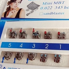 5Sets Dental Orthodontic MIM Monoblock Brackets Mini MBT 022 345Hook Mesh Base