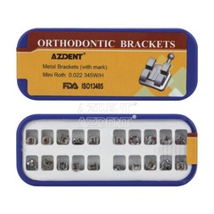 AZDENT Dental Orthodontic Brackets Braces Mini Roth.022 Hooks 345 Laser Mark