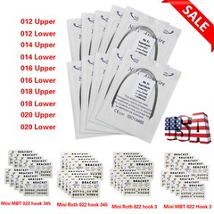 10 packs Dental Ortho Braces Mini/Standard Roth 022 Hook 345 / NITI Arch Wire ns