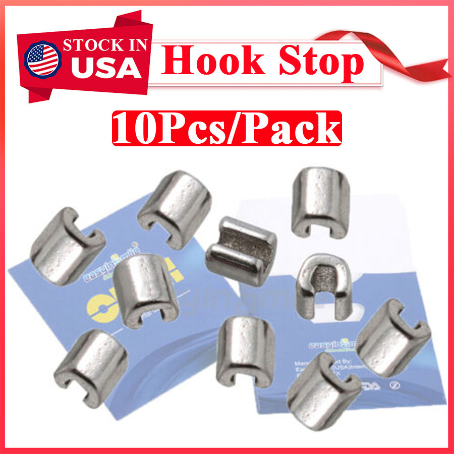 10Pc Dental Ortho Mini Crimpable Hook Stainless Tube Stop For Brace EASYINMSMILE