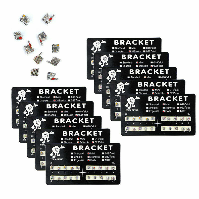 Dental Supply Mini Roth Orthodontic Brackets 10 Kits, 0.022″ Slot with Hooks