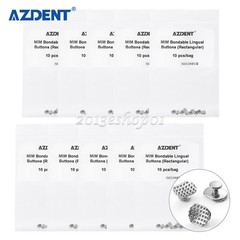 Botones linguales adhesivos para ortodoncia dental con gancho y base rectangular