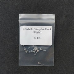 10 Pieces Bondable Sliding Crimpable Hook Long Curved 10Pcs/pack Left Right