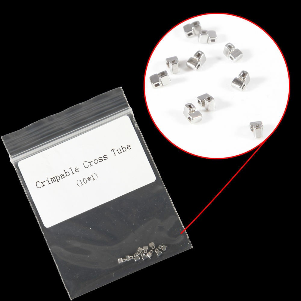 10 Pcs/Pack Dental Spiral Orthodontic Stainless Steel Crimpable Hooks Cross Tube