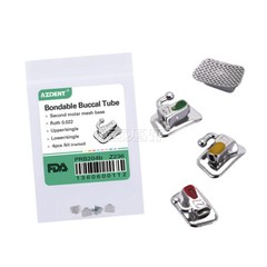 10 X AZDENT Dental Ortho Single Buccal Tube 1st Molar Roth/MBT 022 Bondable Conv