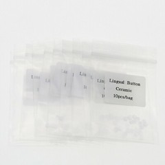 10/pack Dental Orthodontic Ceramic Clear Lingual Button Bondable Round Composite