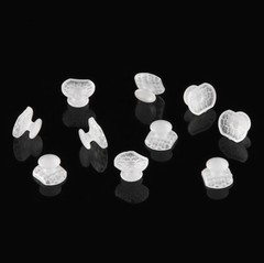 10 Pcs/Pack Dental Ortho Ceramic Clear Lingual Button Bondable Rectangular Base