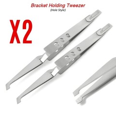 2Pcs New Ortho Bracket Tweezers Hole Grip Reverse Action Bonding Holding Placer