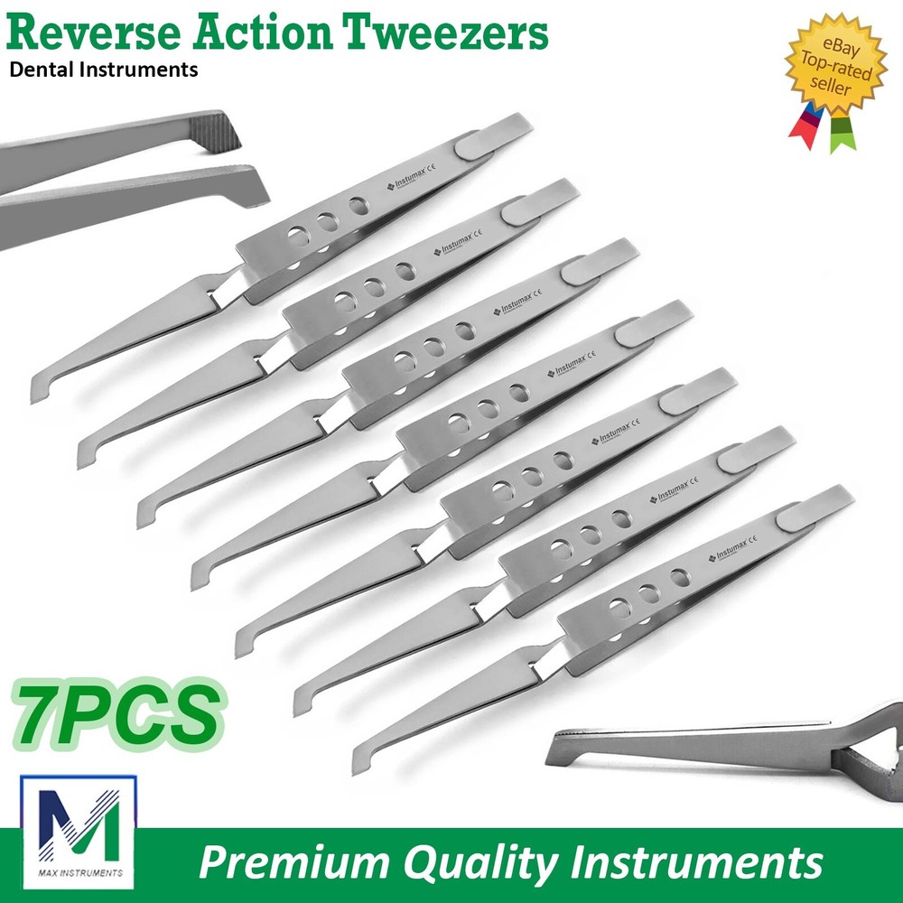 New 7Pcs Ortho Bracket Tweezers Hole Grip Reverse Action Bonding Holding Placer
