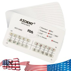 AZDENT Orthodontics Dental Brackets Braces Mini Roth Slot.022″ Hooks 3 Metal
