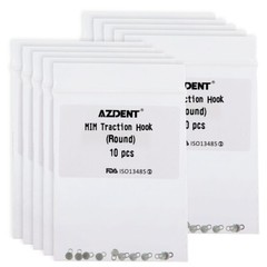 10pcs AZDENT Orthodontic Lingual Buttons Round Base Bondable MIM Traction Hooks