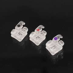 20pcs Dental Ortho Monocrystalline Sapphire Ceramic Clear Bracket MBT/ROTH 0.22