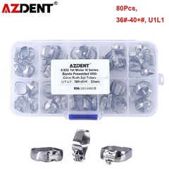 20 Sets Dental Orthodontic Buccal Tubes with Bands 1st Molar Roth.022 36#-40#