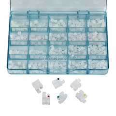 Dental Ortho Ceramic Brackets Braces 5*5 MBT/ROTH 022″ Hooks 3 4 5 Mesh Base