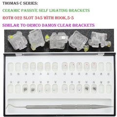 Thomas C Orthodontic Ceramic Brackets Damon Clear MBT Roth 022 345 w/h Braces