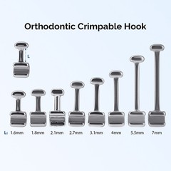 50pcs Dental Orthodontic Crimpable Hooks Stainless Steel Fixed on Archwires