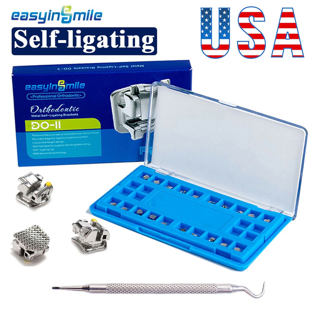 1X EASYINSMILE Dental Self-ligating Metal Brackets Brace Orthodontic ROTH/MBT022