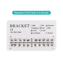 Dental Orthodontic Brackets Brace Mini/Standard 018/022 MBT/Roth with 3-4-5Hooks