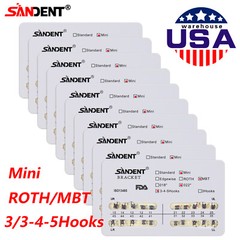 10 Packs USA Dental Mini Metal Brackets 3-4-5 Hooks #1-4 Roth./MBT 022 Slot AK