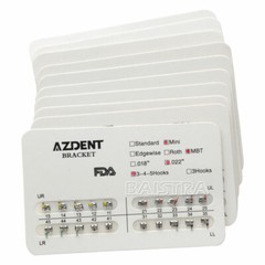 10 Packs Dental Orthodontic Metal Bracket Braces Mini MBT Slot.022 Hooks 3-4-5