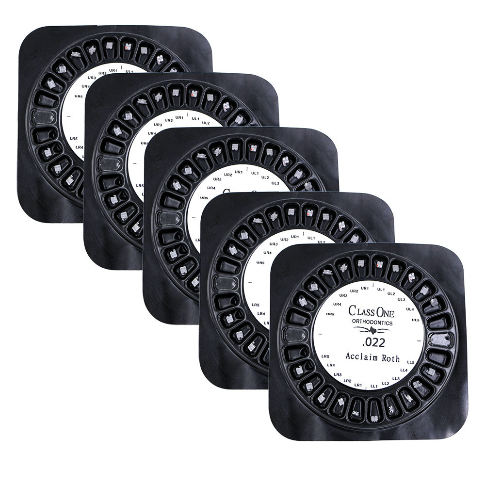 5 Cases Dental Orthodontic Classone Ceramic Bracket Brace Roth 022 345 Hooks
