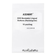 Dental Orthodontic Lingual Buttons Metal Monoblock Bondable Rectangular 10pcs/PK