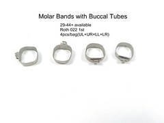 10Bags Dental SS Orthodo Molar Plain Bands&Buccal Tubes Cleats Roth 022 4pcs/Bag
