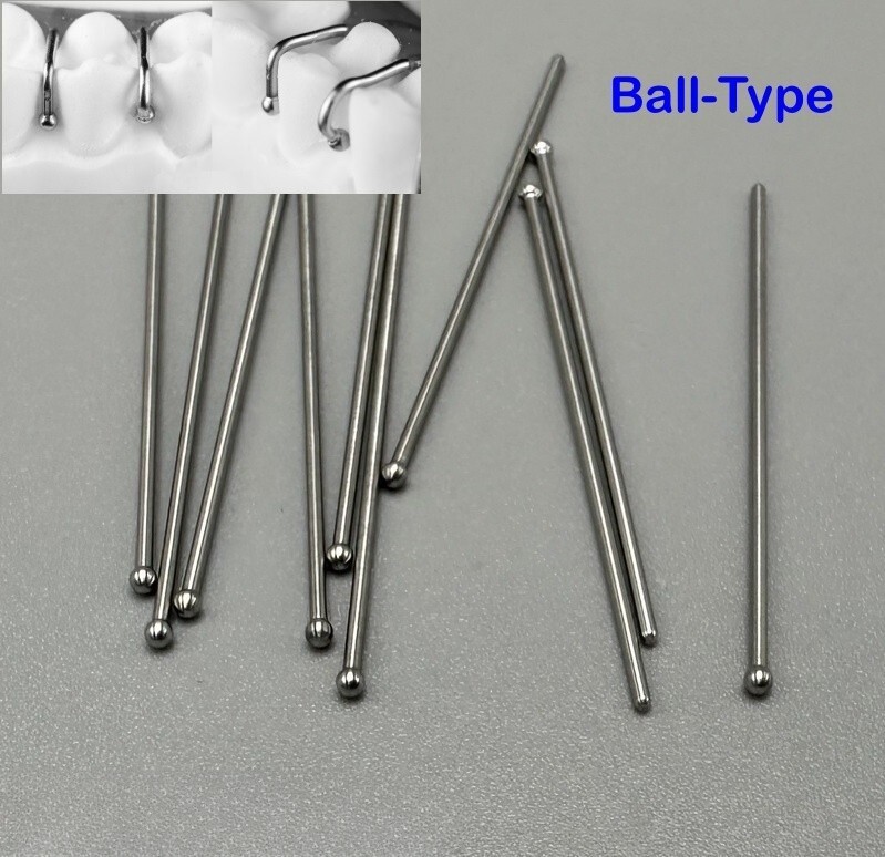 10Pcs Dental Ball Retainer J Clasp Oblique Clasps Bars Ball-Type 0.7/8/9/1.0mm