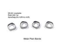 4 Pcs/Pack Orthodontic Dental 1st Molar Bands Plain Molar Band Band Buccal Tube