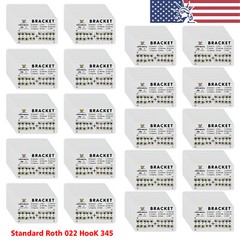 10-200 Packs Dental Orthodontic Brackets Brace Standard Roth.022 Hooks 3 4 5