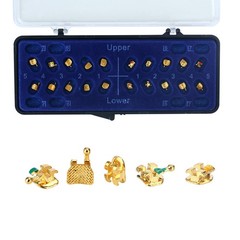 AZDENT Dental Orthodontic Brackets Braces Mini Roth/MBT 022 Hooks 345 Gold Type