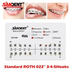 Dental Orthodontic Brackets Braces Standard Roth .022 Hooks 3-4-5