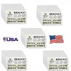 50 packs Dental Orthodontic Metal Brackets Mini Roth 0.022 Slot 345 Hooks #2 USA