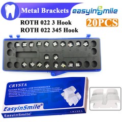 ROTH 022 Dental Ceramic Brackets Orthodontic Clear Braces 3/345 with Hooks 5Pack