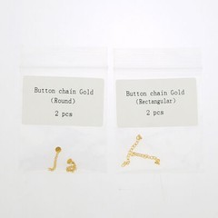 Dental Traction Chain Button Gold Plated Mesh Base Bondable Round/Rectangle