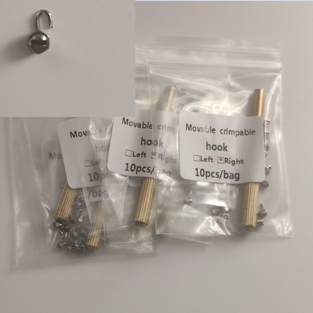 5Bags Stop Locks With Movable Crimpable Hook With Tool Left/Right 10Pcs/Bag