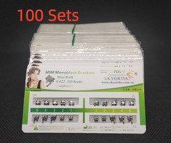 100 Sets Dental Orthodontic Metal Brackets MIM Monoblock Mini Roth 022 345 hooks