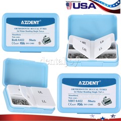 50Sets AZDENT Dental Orthodontic Buccal Tube 1st 2nd Molar Tube Roth MBT 022/018