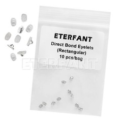 10PCs ETERFANT Dental Ortho Lingual Buttons Direct Bondable Eyelet Rectangular