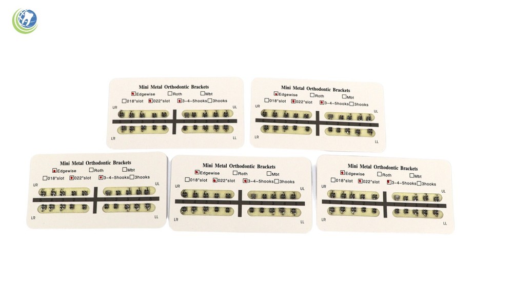 5 Packs Dental Orthodontics Mini Edgewise Brackets Braces Slot 0.022 Hooks 345