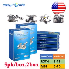 10pack Dental orthodontic metal brackets MINI Braces ROTH/MBT.022 hooks on 3/345