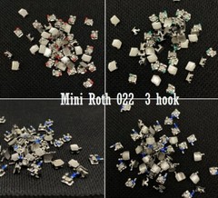 Dental Orthodontic Brackets Braces Mini Roth 022 Slot Hook 3 Metal Bulk pack