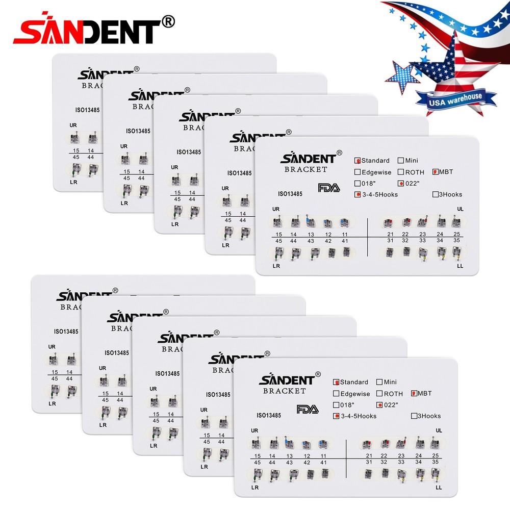 Dental Orthodontics Brackets Brace Standard MBT.022 Hooks 3-4-5 20pcs/pack DL