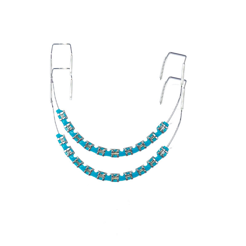 2Pcs Temporary Tooth Decoration Metal Bracket Orthodontic Power Chains Braces US