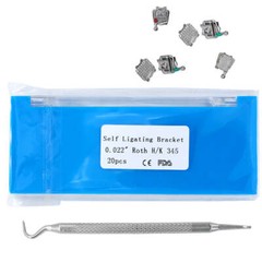 Self-Ligating Metal Brackets Roth 0.022 345 Hooks Dental Ortho With Tool