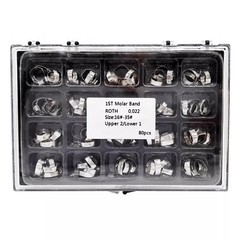 80 Pcs Dental Ortho Bands with Buccal Tube First Molar Roth 022″ 16#-35# U2L1