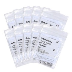 10Packs Dental Orthodontic Stainless steel Lingual Sheath with Hook 10pcs/pack